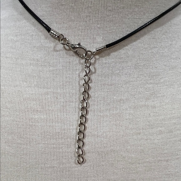 Aqua Cross Resin Pendant Necklace - Picture 5 of 5